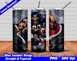 Texans Tumbler Wrap Design PNG, 20oz Skinny Tumbler Sublimation Template, Texans Tumbler Straight and Tapered Design,