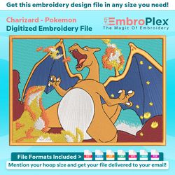 Charizard Anime From Pokemon Embroidery Designs File