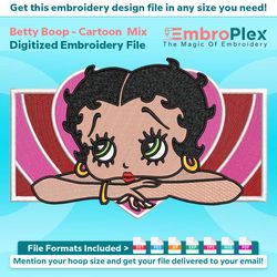 Betty Boop Anime From Cartoon Mix Embroidery Design File