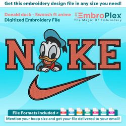 Donald duck ft. Swoosh Embroidery Design File