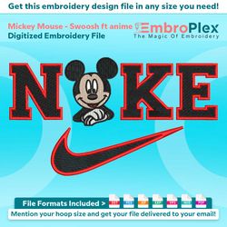 Mickey Mouse ft. Swoosh Embroidery Design File