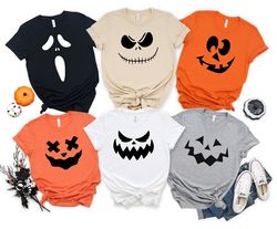 Halloween Shirt, Halloween Tshirt, Halloween Family shirts, Halloween Party Group T-Shirt,Pumpkin Family Face Shirt, Hal