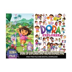 128 Files Dora Of Explorer and Friends Bundle Png