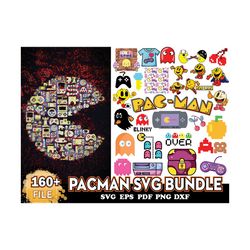 160 Files Pacman Svg Bundle, Game Over Svg