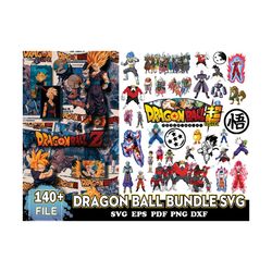 140 Files Dragon Ball bundle Svg, Super Saiyan Svg