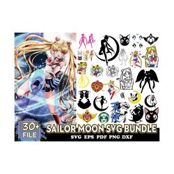 30 Files Sailor Moon Svg Bundle, Sailor Moon Svg, Sailor Moon Vector
