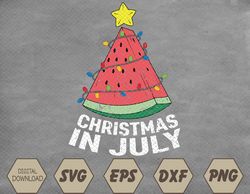 Christmas In July Summer Watermelon Xmas Tree Men Women Kids Svg, Eps, Png, Dxf, Digital Download