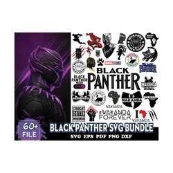 60 Files Marvel Black Svg Bundle, Super Svg, Wakanda Svg