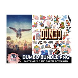 61 Files Dumbo Bundle Png, Cartoon Png, Dumbo Png