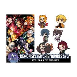 Demon Slayer Chibi Bundle Svg, Chibi Anime Svg