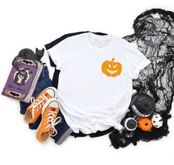 Halloween Pocket Size Shirt,Halloween Party, Halloween T-shirt, Halloween T Shirt, Pumpkin Shirt, Orange shirt, Matching