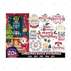 20 Christmas Quote Design Svg Bundle, Merry Xmas Svg, Christmas Svg, Xmas Svg, Instant download