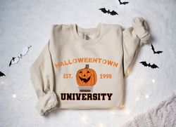 Halloween Town University Est 1998 Shirt, Retro Halloween Sweatshirt Women Halloween Party Spooky Season Trick or Treat