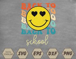 Boho Style Groovy Smile Back to School Svg, Eps, Png, Dxf, Digital Download