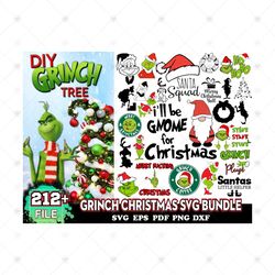 212 Grinch Svg Bundle, Christmas Svg, Grinch Svg, Xmas Svg, Digital File Cut Instant Download