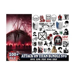 100 Files Attack On Titan Bundle Svg, Levi Svg, Eren Svg