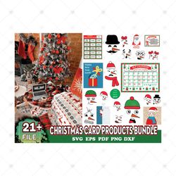 Christmas Bundle 21 Products, Christmas Card Svg, Christmas Svg, Merry Christmas Svg, Xmas Svg, Santa Svg, Digital Downl