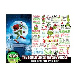 The Grinch 900 Files Svg Bundle, Christmas Svg, Grinch Svg, Xmas Svg, Grinch Christmas Svg Bundle, Christmas Cut Files