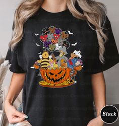pooh and friends halloween shirt, pooh pumpkin balloon, disney halloween matching, kid halloween gift, winnie the pooh s