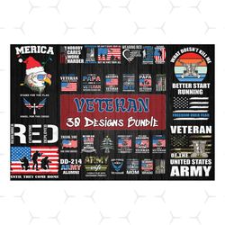 30 Designs Veteran Bundle Svg, Vietnam Veteran Svg, Fallen Soldier Svg