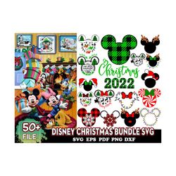 50 Files Christmas Mickey, Disney Svg Bundle, Christmas Svg, Disney Svg, Xmas Svg, Merry Christmas Svg, Mickey Face Svg,