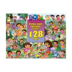 128 Files Dora Of Explorer and Friends Bundle Png, Cartoon Svg, Dora Of Explorer, Dora And Friends, Dora Png, Dora Bundl