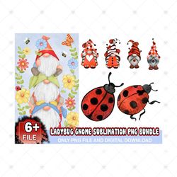 6 Designs Ladybug Gnome Sublimation Png Bundle, Christmas Png, Gnome Png, Xmas Png, Merry Christmas Png, Ladybug Gnome P