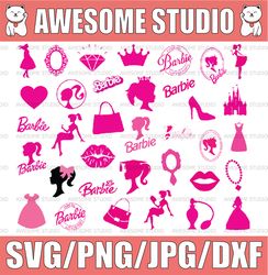 Babie Svg Bundle, SVG, Princess Silhouette, pink doll Svg, Girl Svg, Sticker Clipart, Svg Files for Cricut, SVG - PNG