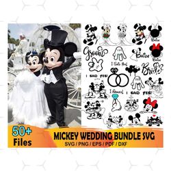 50 Disney Mickey Wedding Party Svg Bundle, Wedding Party Svg