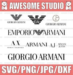 Armani Logo SVG, giorgio armani PNG, Armani Exchange Logo SVG, Emporio Armani Transparent Logo, Fashion Brands logo SVG.