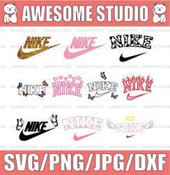 Nike Logo Bundle Svg, Trending Svg, Nike Logo Svg, Fashion Brand Svg, Brand Logo Svg, Digital Download