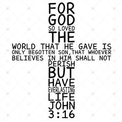 For God So Loved The World, He Gave His Only Son John 3:16 PNG