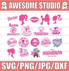 Bundle Layered Svg file, pink doll Svg, Girl Svg, SVG file for cricut , Layered SVG files, Clipart files, Instant