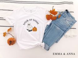 Halloween Shirt, Halloween T-Shirt, Trick or Treat Shirt, Black Cat Shirt, Ghost Shirt, Jack-o-Lantern Shirt, Pumpkin Sh