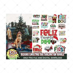 30 Designs Christmas Dog Sublimation Bundle Png, Christmas Png, Dog Png, Xmas Png, Merry Christmas Png, Santa Png, Chris