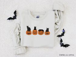 Halloween Sweatshirt, Halloween Crewneck, Jack-o-Lantern Sweatshirt, Black Cat Shirt, Fall Shirt, Pumpkin Sweatshirt, Ha