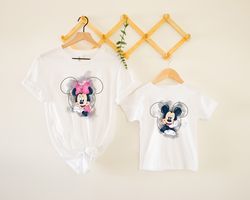 Disney Watercolor Mickey and Minnie Shirt, Disney Couple Shi