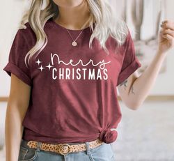 MERRY CHRISTMAS T-shirt Xmas Funny Xmas Family Holiday Santa Claus Elf Snowman Jumpers Christmas Shirts, Merry Christmas