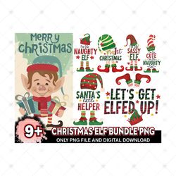 9 Designs Christmas Elf Bundle Png, Christmas Png, Elf Png, Elf Sublimation, Xmas Png, Merry Christmas