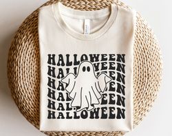 Ghost shirt, Stay spooky shirt, Cute ghost outline shirt, Boo shirt, Scary ghost shirt png, Retro Halloween shirt, Wavy