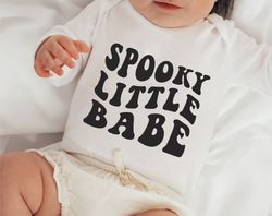 spooky little babe shirt, spooky vibes shirt, baby halloween shirt, little girl halloween shirt, retro halloween shirt,