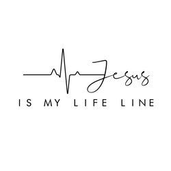 Jesus Is My Life Line Svg, Trending Svg, Christian Heartbeat Svg