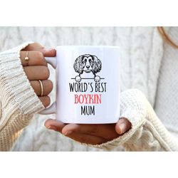 world's best boykin mum. boykin dog mug. personalised gift for her. boykin spaniel present. gift for mum. gift for women