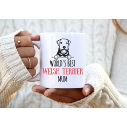 world's best welsh terrier mum. welsh terrier dog mug. personalised gift for her. terrier present. gift for women. best