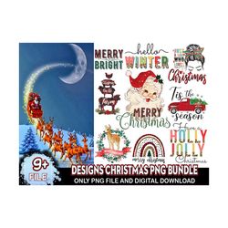 9 Designs Christmas Png Bundle, Merry Christmas Png, Christmas Png, Xmas Png, Winter Png, Santa Png, Christmas Clipart