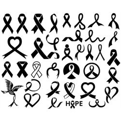 Awareness Ribbon SVG, Breast Cancer SVG, Cancer Ribbon SVG, Survivor Ribbon Svg, File For Cricut, For Silhouette, Cut Fi