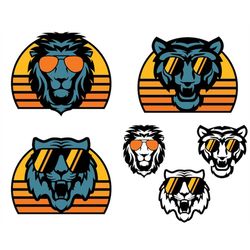 Lion SVG, Tiger SVG, Cat Svg, For Cricut, For Silhouette, Cut File, Tshirt Svg, Svg Design, Dxf, Png, Svg File