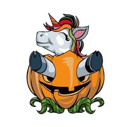 Unicorn Halloween SVG, Halloween SVG, Unicorn SVG, Pumpkin SVG