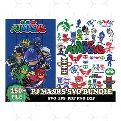 150 Files PJ Masks Svg Bundle, Cartoon Svg, PJ Masks Svg