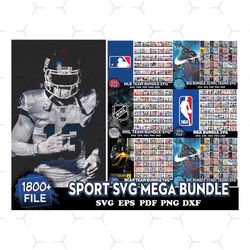 Sport Svg Mega Bundle 8.000 Files (Football, Baseball, Basketball, Hockey, College Football)